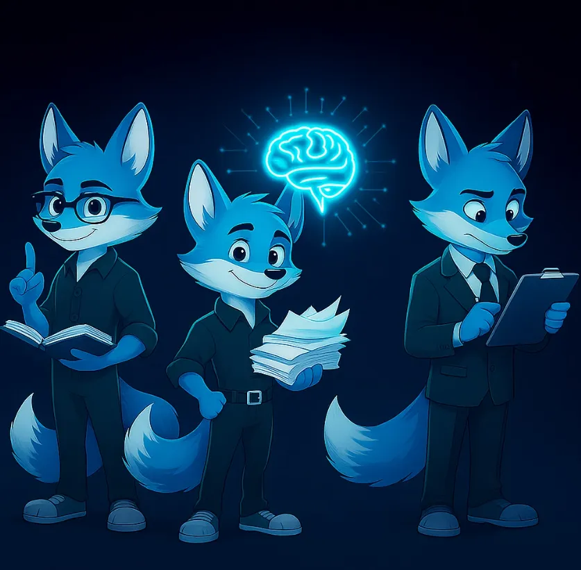 Illustration eines Fuchses als Symbol für Kreativität, Ideen strukturieren und intelligente Projektentwicklung