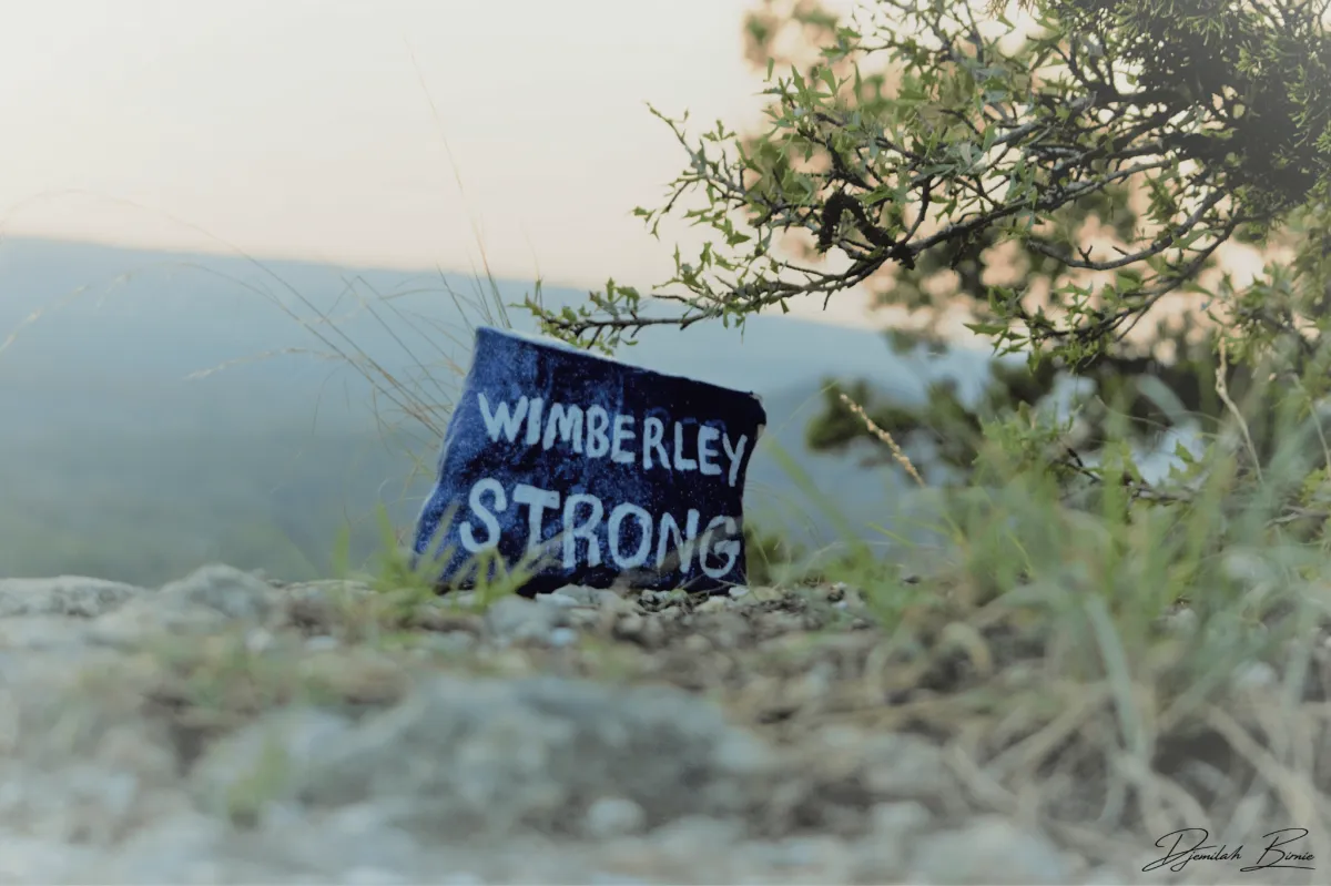 Wimberley Strong painted rock at Mount Baldy in Wimberley, Texas