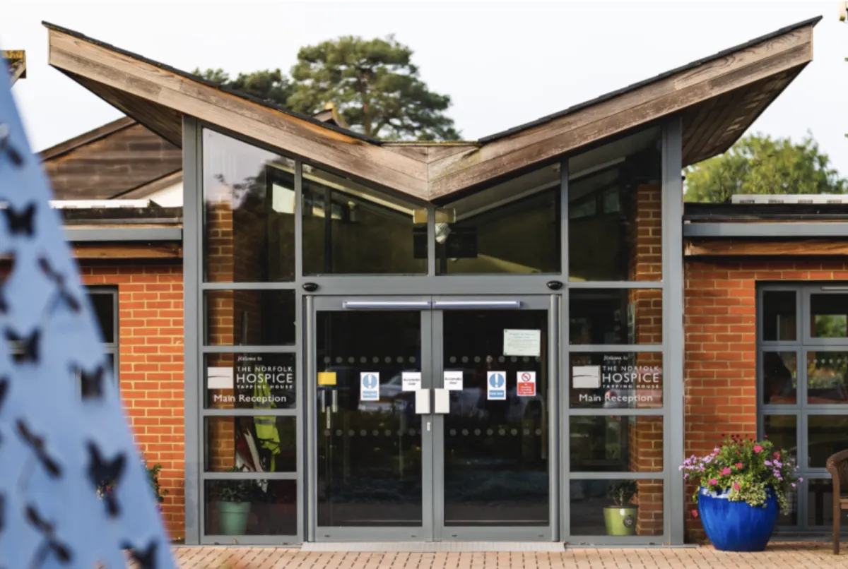 Image of the front doors of Tapping House, The Norfolk Hospice