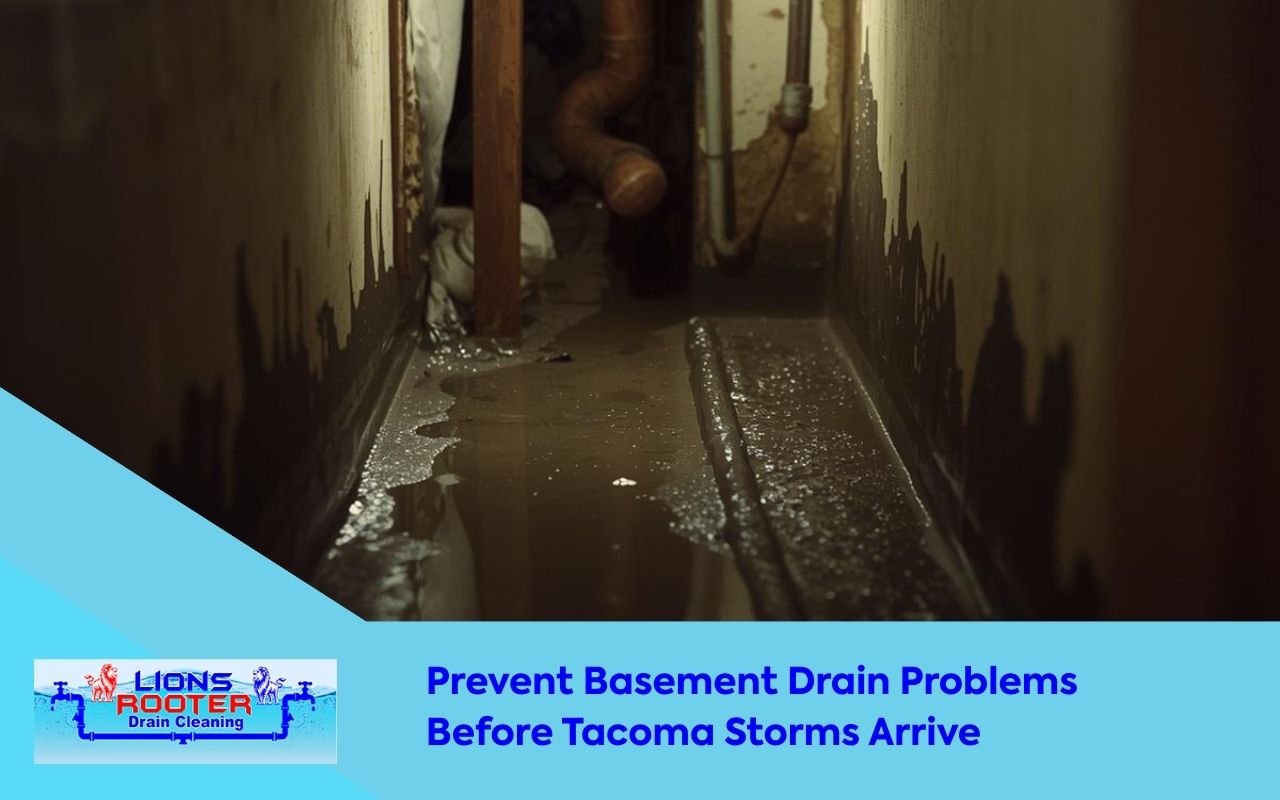 Early warning signs of basement drain backup in Tacoma, WA inside a home