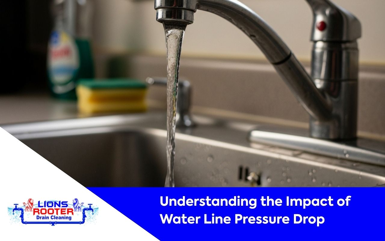 Water line pressure drop causing weak water flow from a home faucet