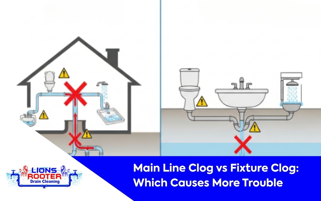 Main line clog vs fixture clog warning signs in a home drain system