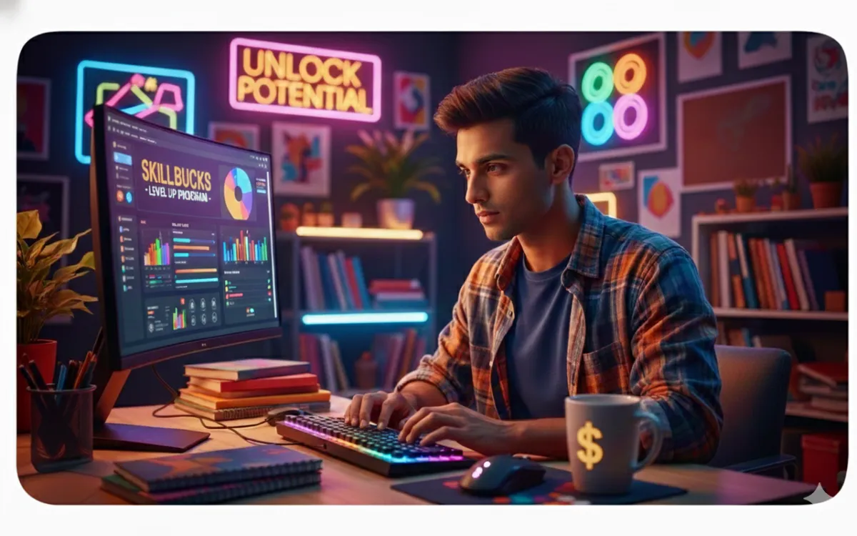 Confident Black female student smiling, holding a laptop with a study plan