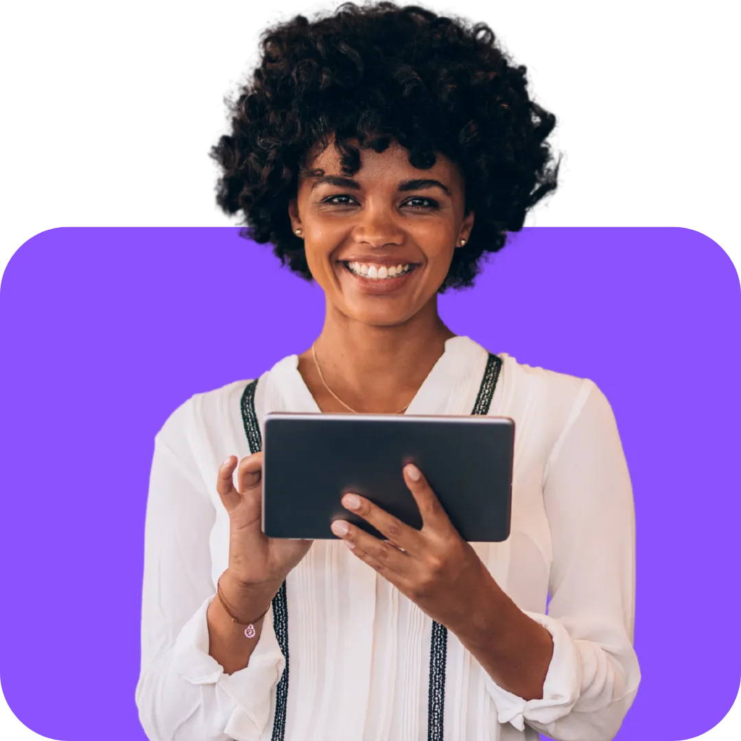 event planner using holding an tablet 