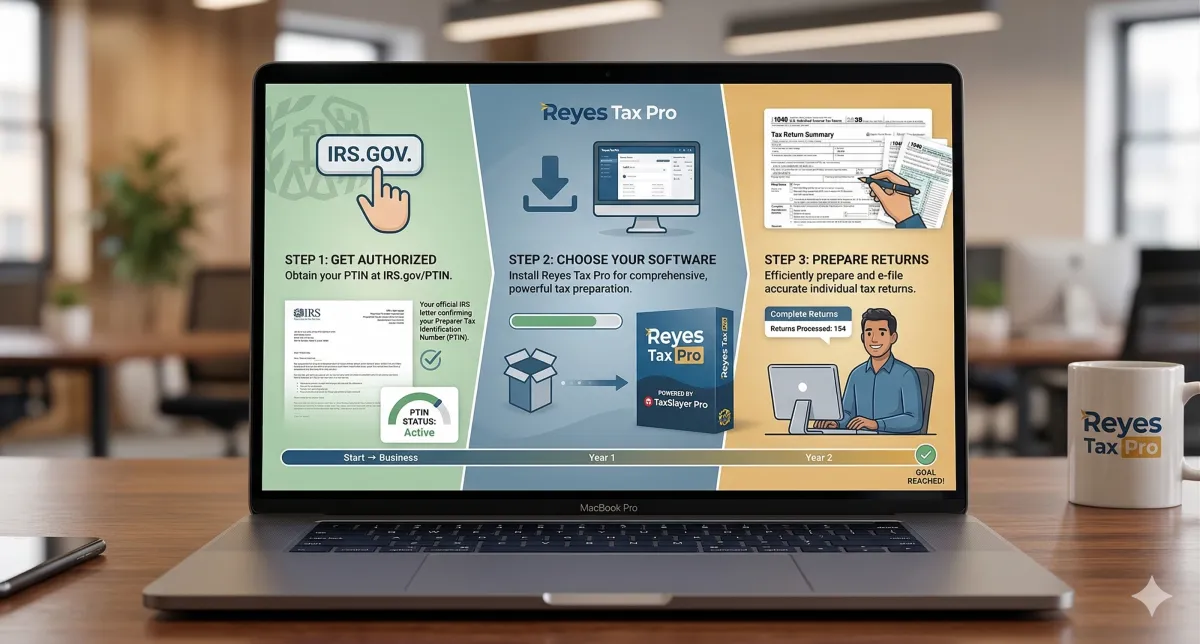 Two tax professionals collaborating over a digital interface