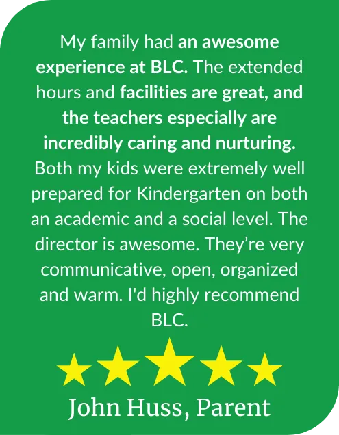 Parent testimonials and children learning together at Beginnings Learning Center in Santa Monica, California