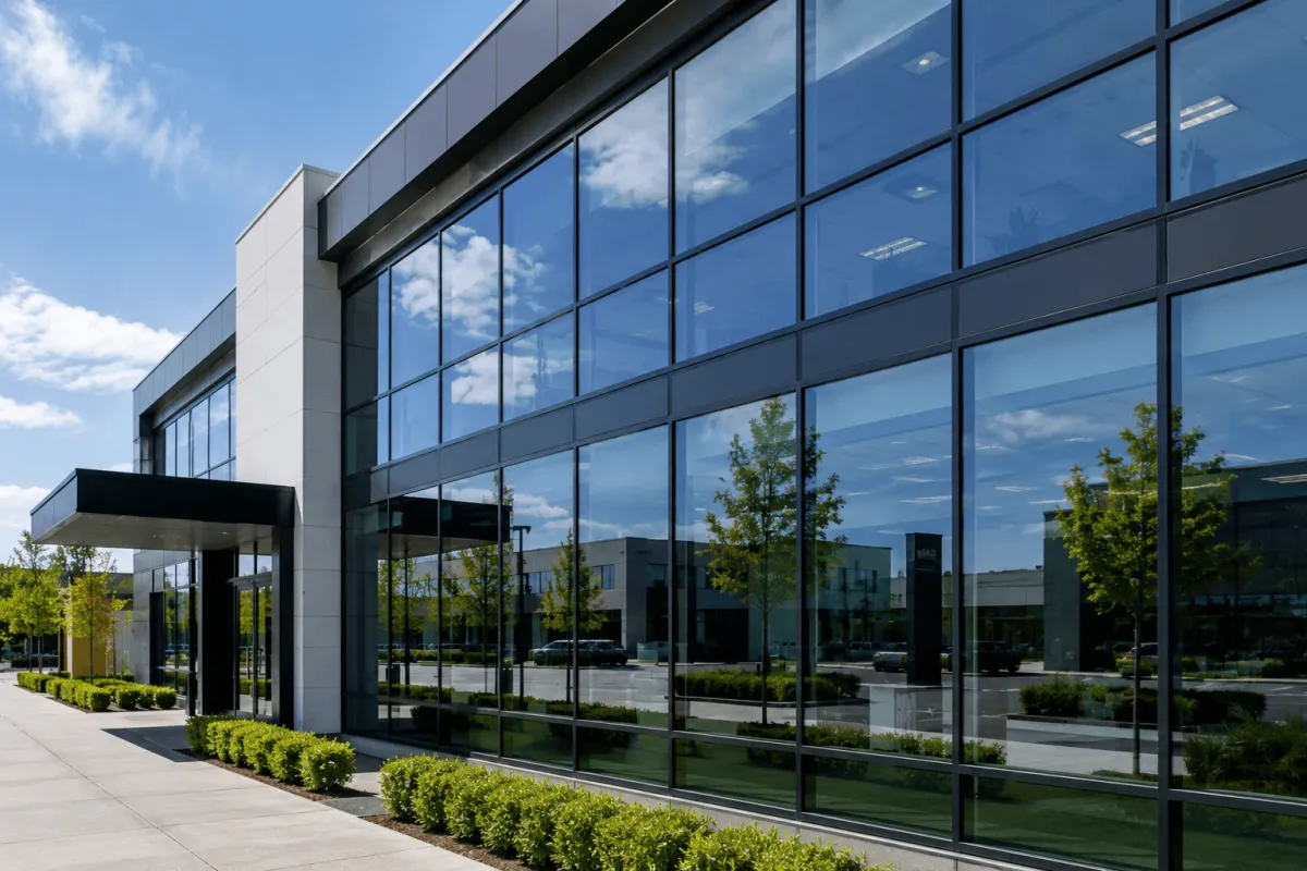 Commercial window cleaning Auckland office building exterior