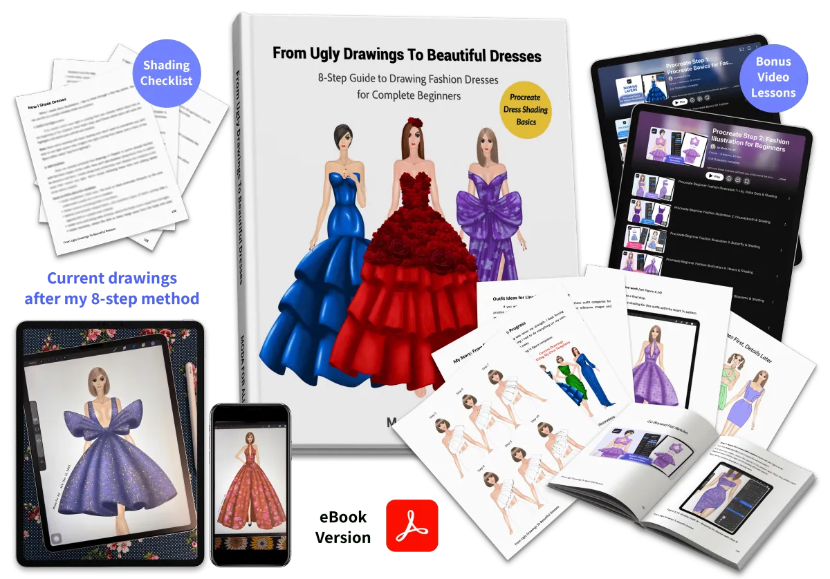 From Ugly Drawings To Beautiful Dresses - 8-Step Guide To Drawing Fashion Dresses For Complete Beginners