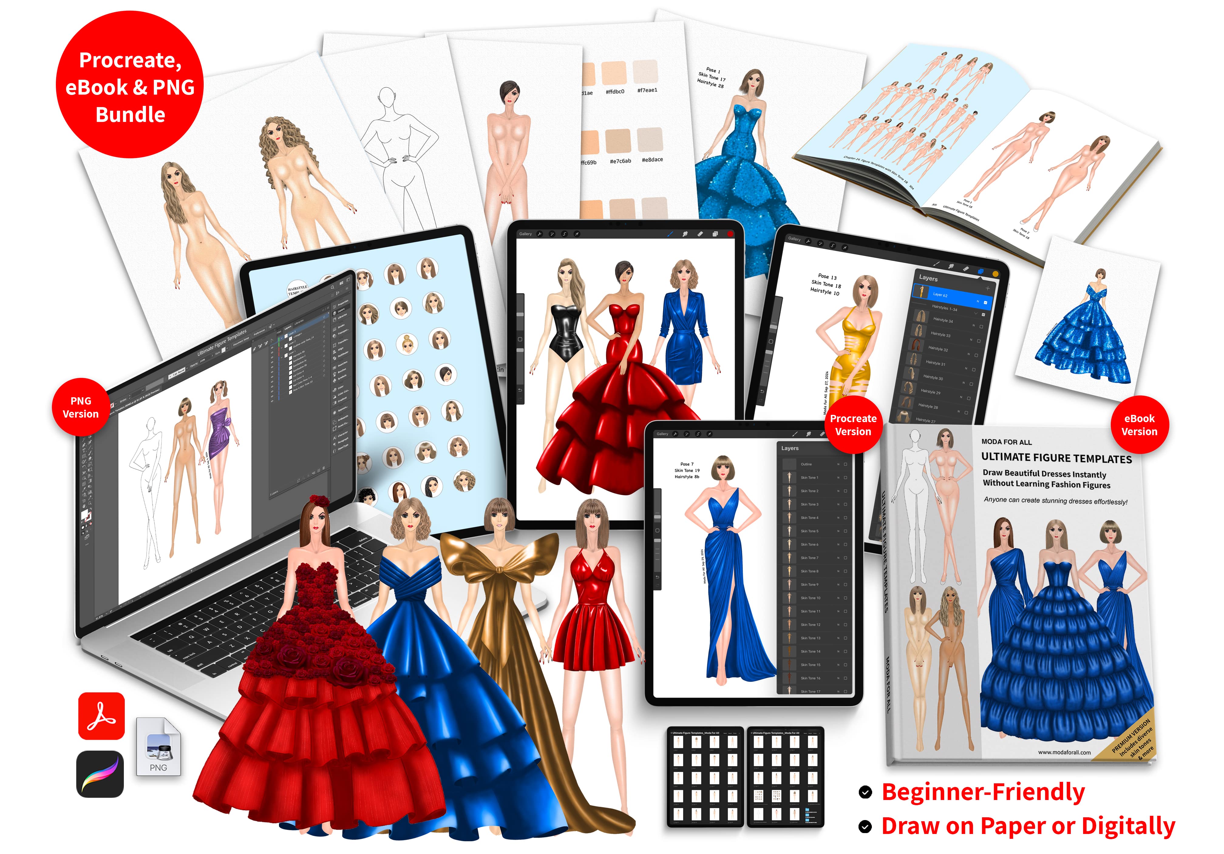 Procreate Ready-to-use fashion figure templates