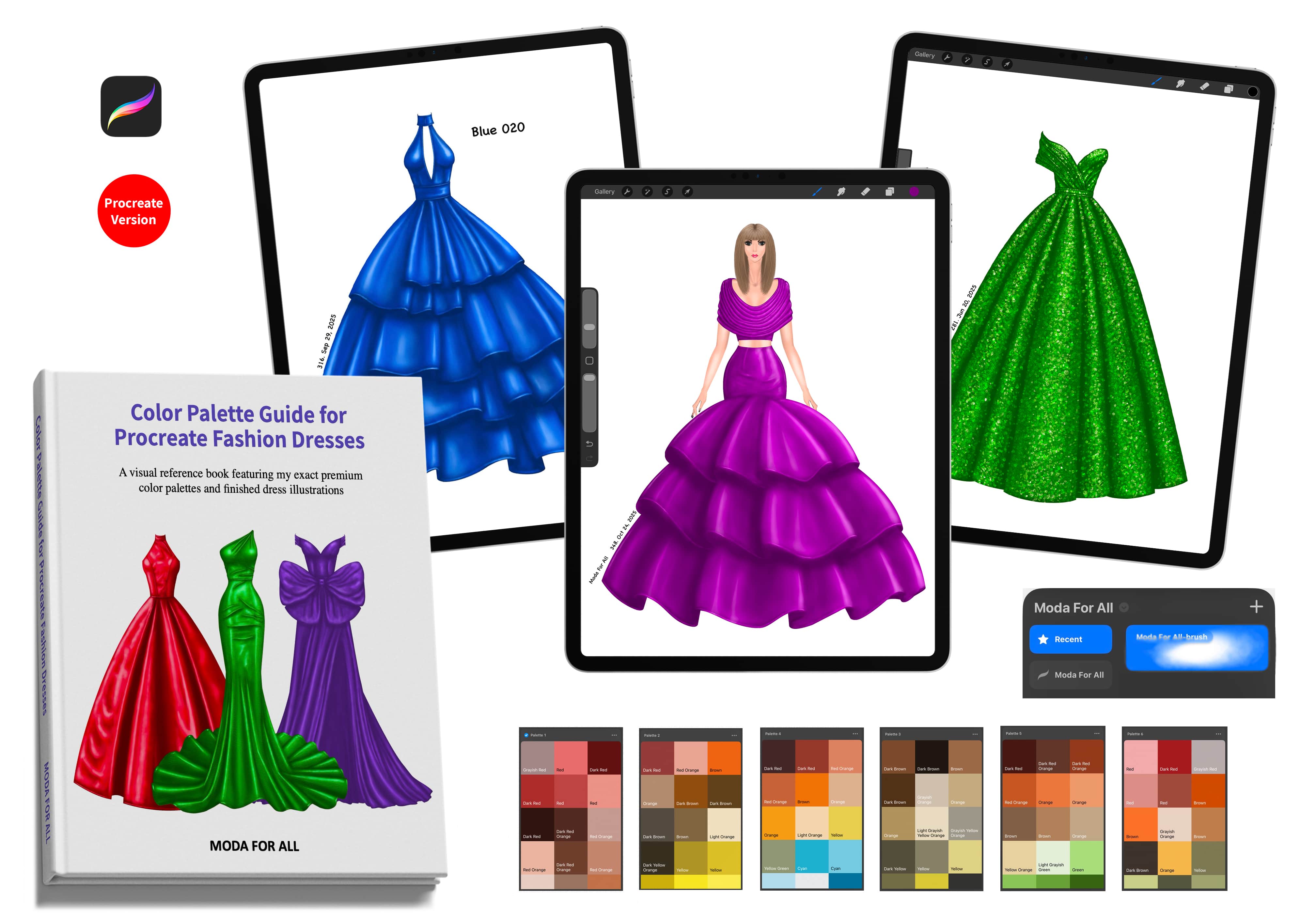 Procreate Fashion Shading Library - - Metallic, Latex and Faux Leather Textures in Procreate
