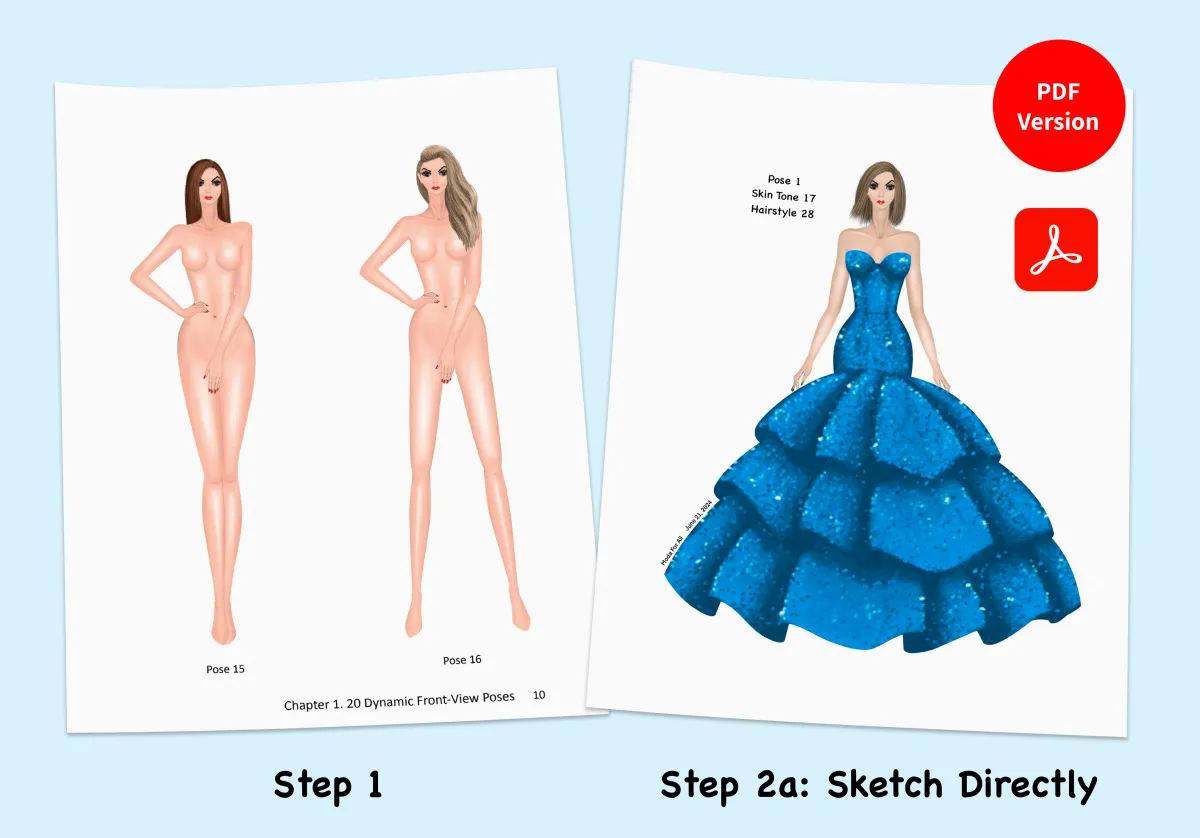 How to use the fashion figure templates for paper version