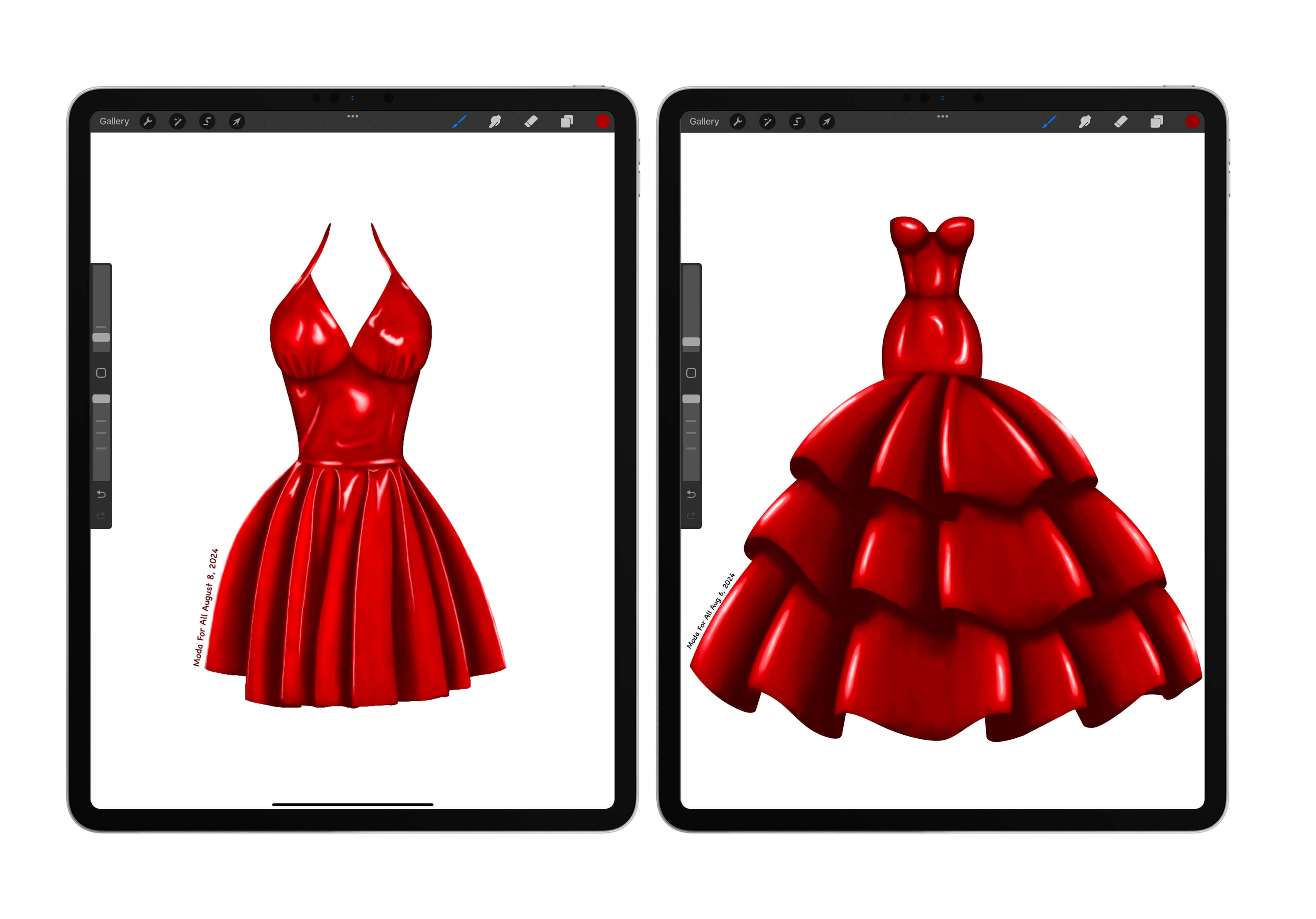 Moda For All Shading Brush - How to draw latex texture in Procreate