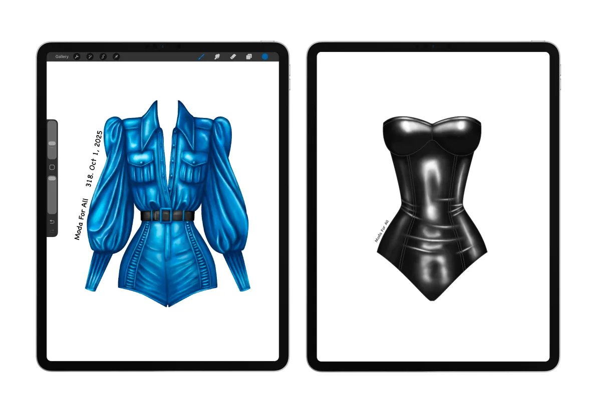 Moda For All Shading Brush - How to draw faux leather texture in Procreate