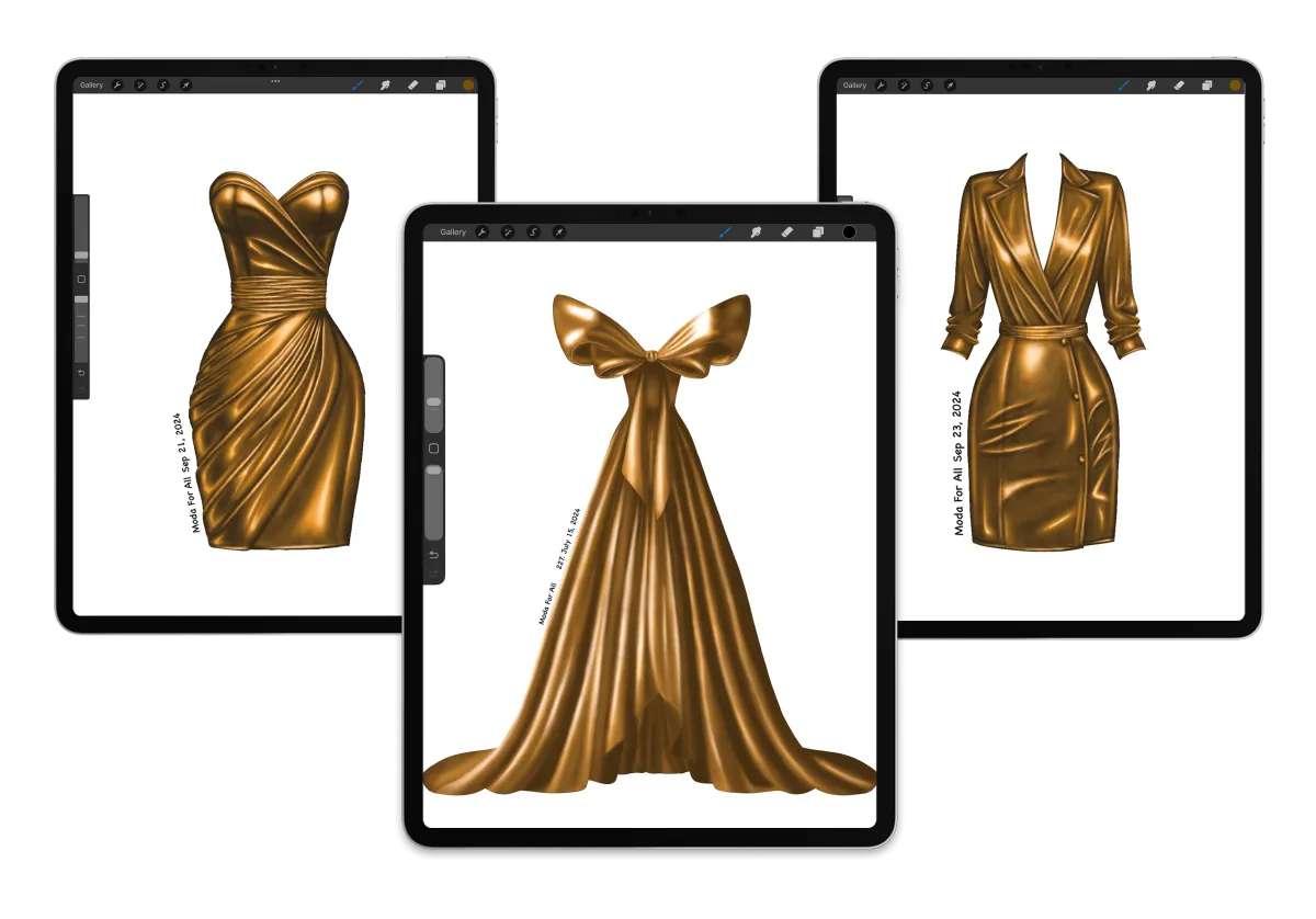 Moda For All Shading Brush - How to draw metallic gold texture in Procreate