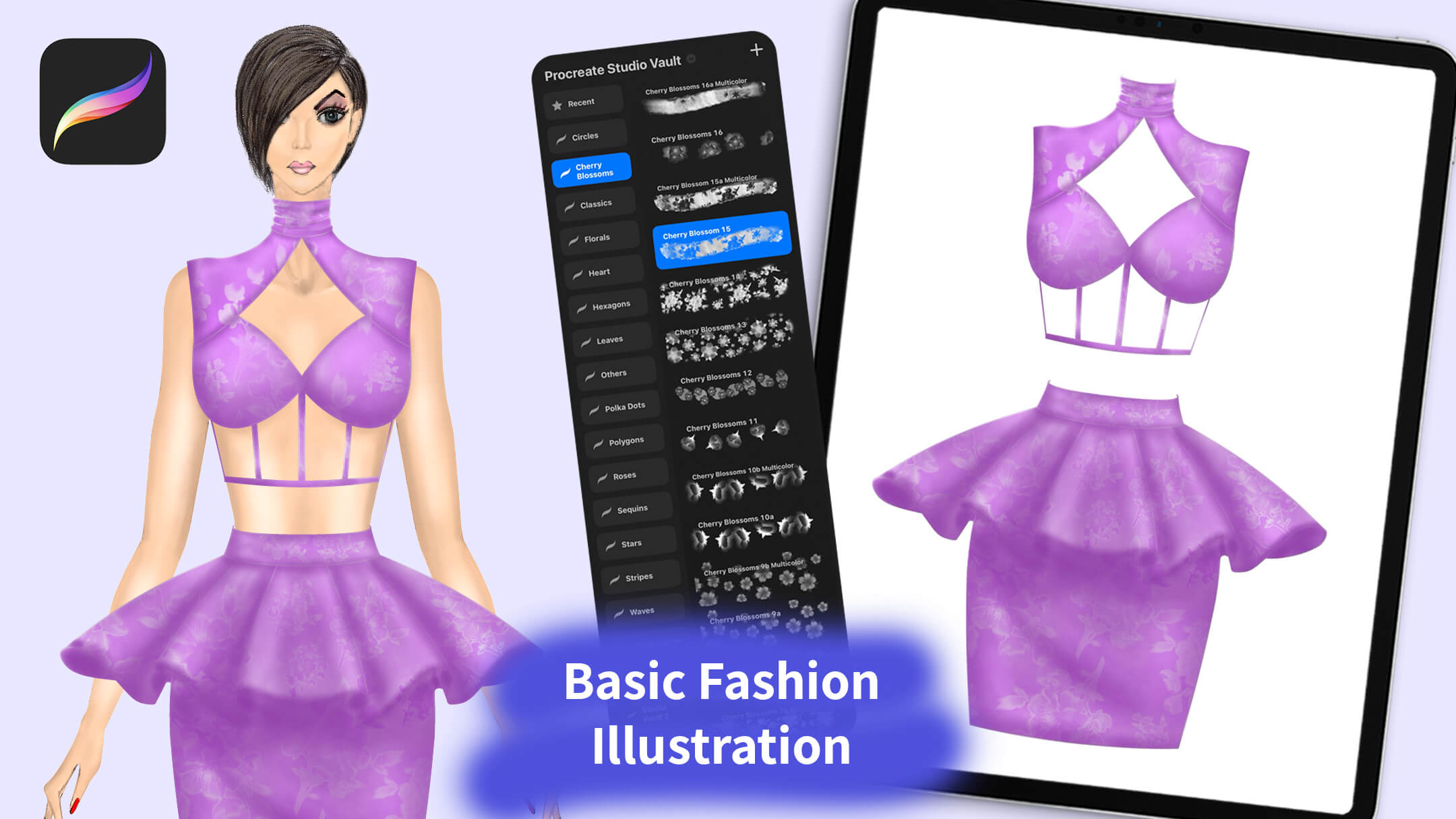 How to use Color Palettes for Procreate Fashion Illustration (Faux Leather, Gold Metallic, Late)