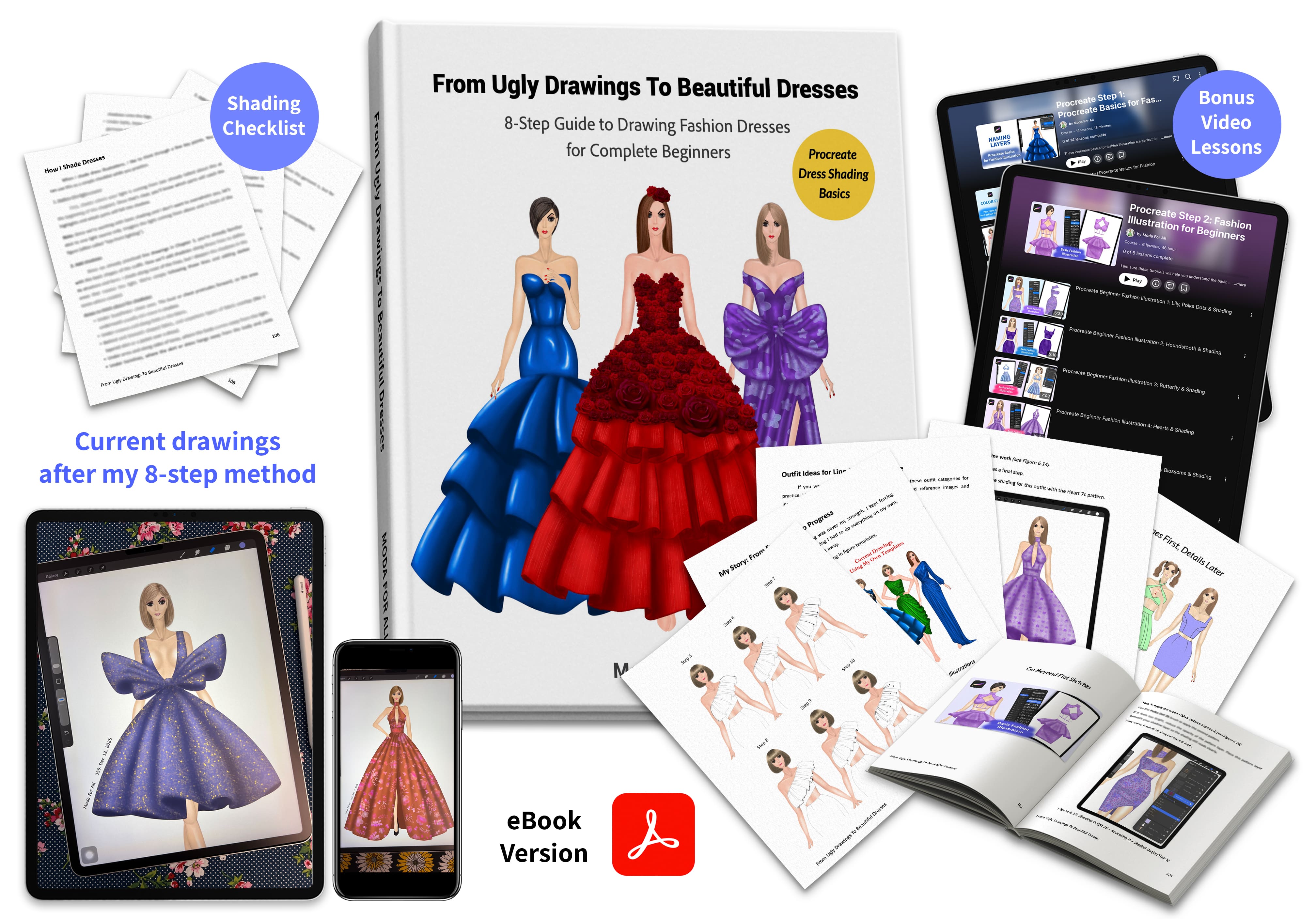 From Ugly Drawings To Beautiful Dresses - 8-Step Guide To Drawing Fashion Dresses For Complete Beginners