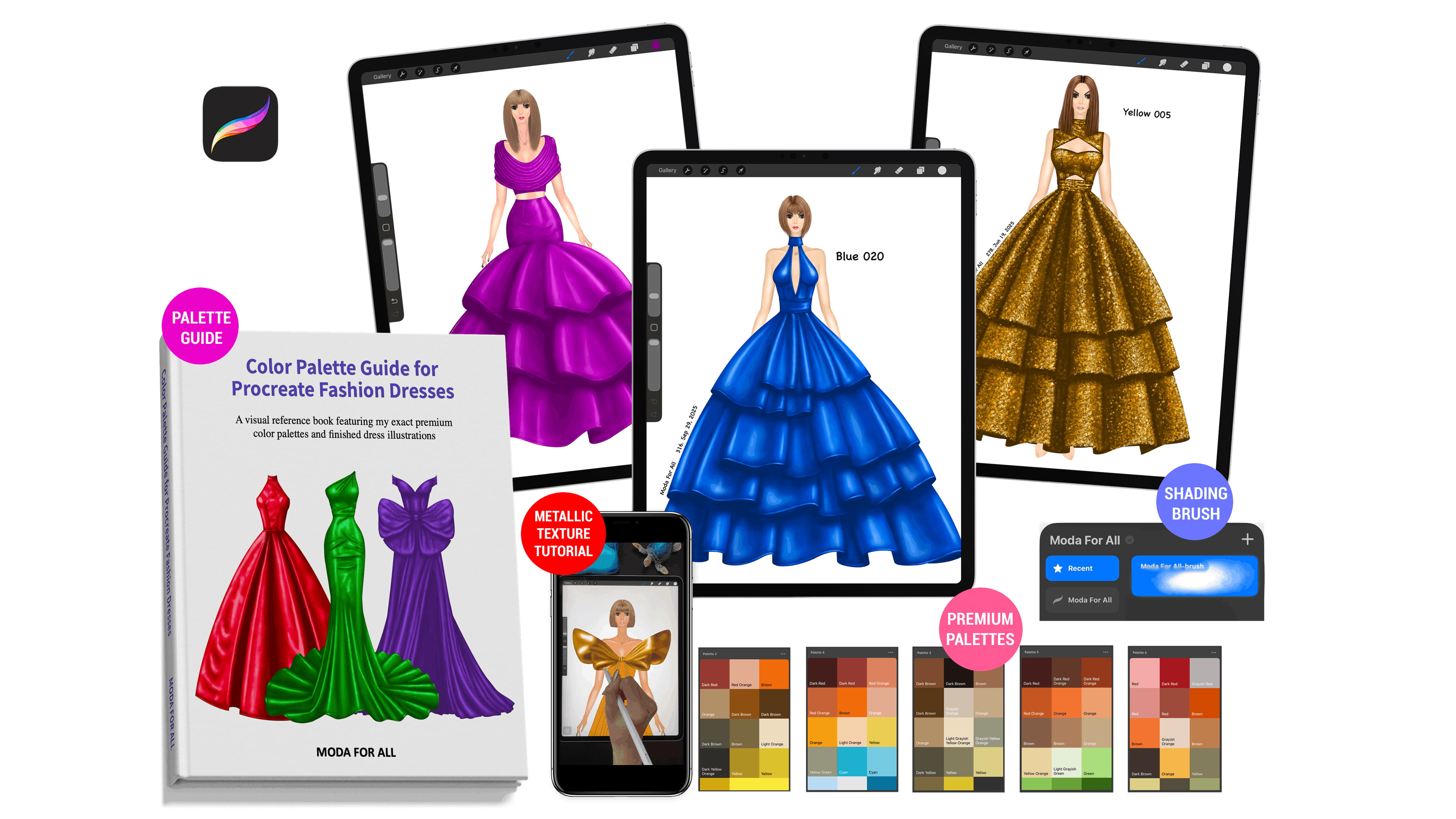 Practice fashion illustration using Ready-to-Use Dress templates
