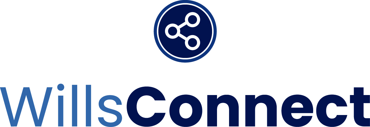 A close-up of a professional's hands reviewing a legal document with a fountain pen, on a dark wood desk, with a subtle blue gradient background. The scene conveys meticulous attention to detail and trust, with no visible faces, focusing on the act of will drafting.