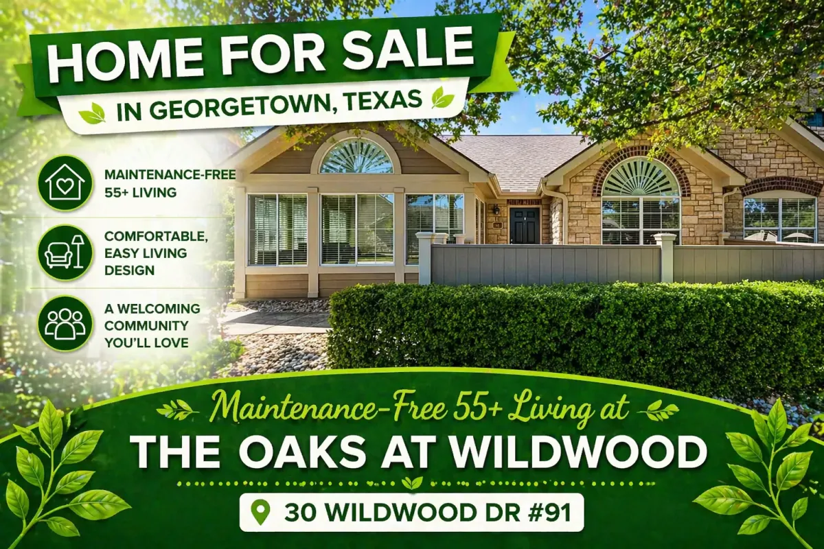 Maintenance-Free 55+ Living at 30 Wildwood Dr #91 - Central Texas property listing