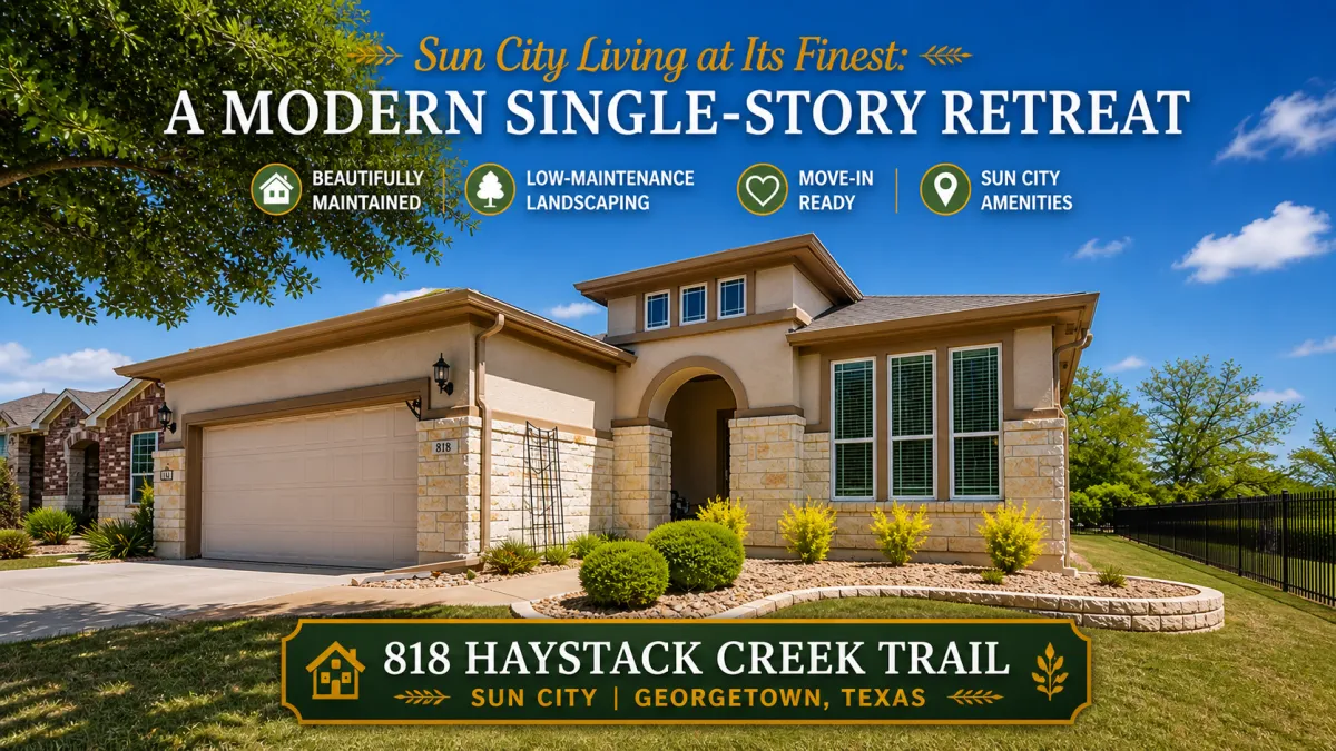 Sun City Living at Its Finest: A Modern Single-Story Retreat at 818 Haystack Creek Trail