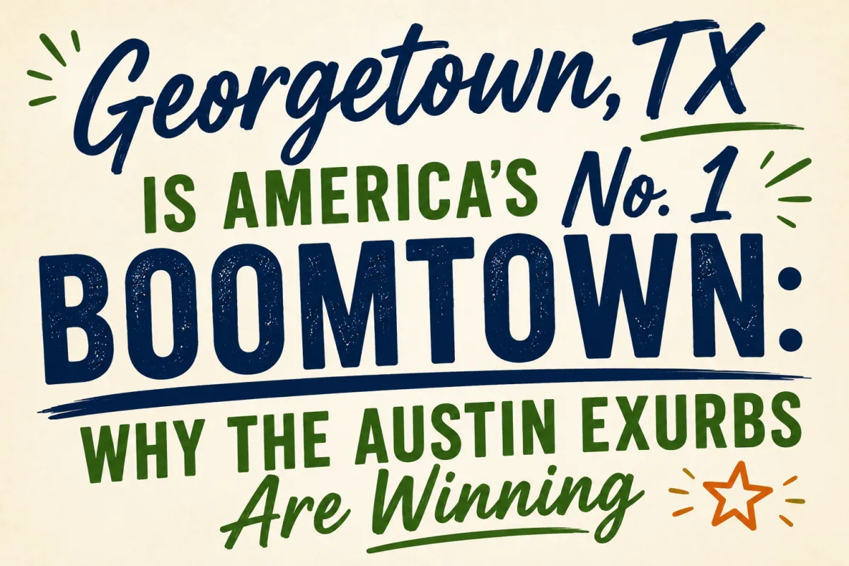 Georgetown, TX Is America's No. 1 Boomtown: Why the Austin Exurbs Are Winning