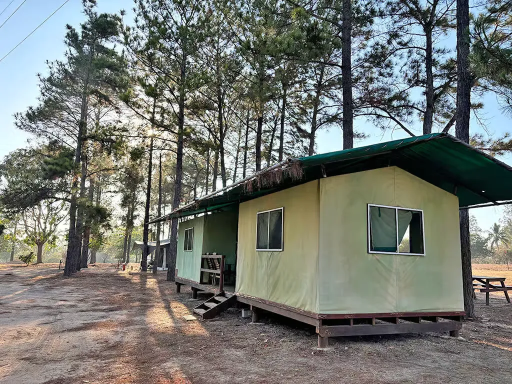 Safari tent and camping facilities at nature park