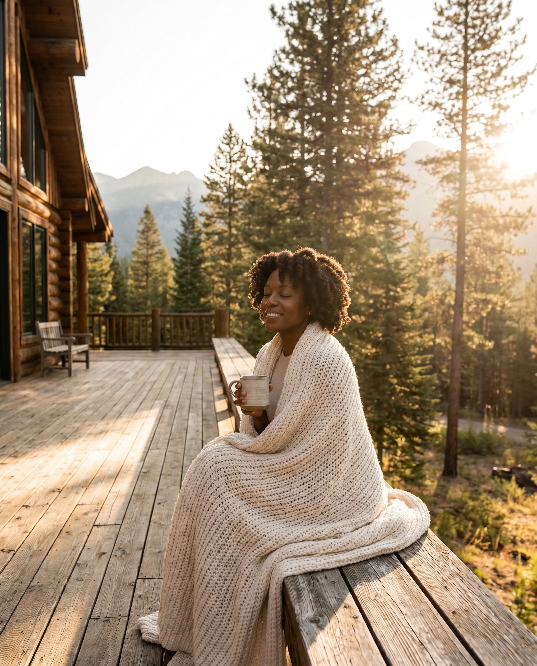 woman retreat morning coffee