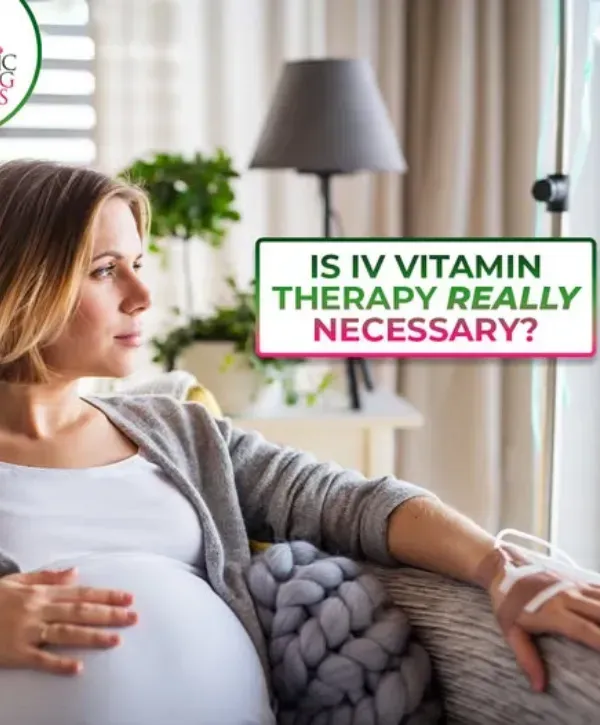 Pregnant woman receiving IV vitamin therapy at home with question about necessity of treatment