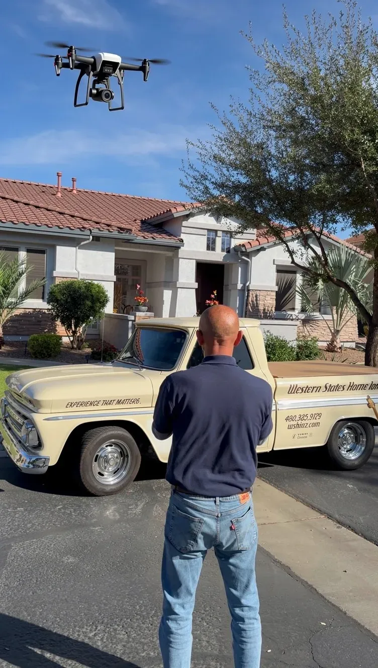 Western States Home Inspector Drone Inspection of a Roof in Chandler