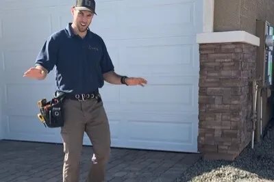 Certified home inspector performing residential home inspection in Queen Creek Arizona evaluating exterior foundation and driveway conditions