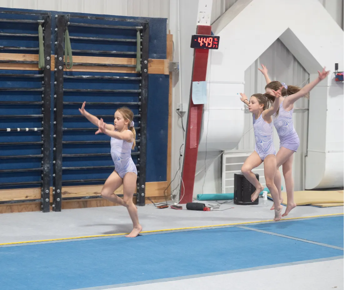 Gymnasts training at Discovery Gymnastics
