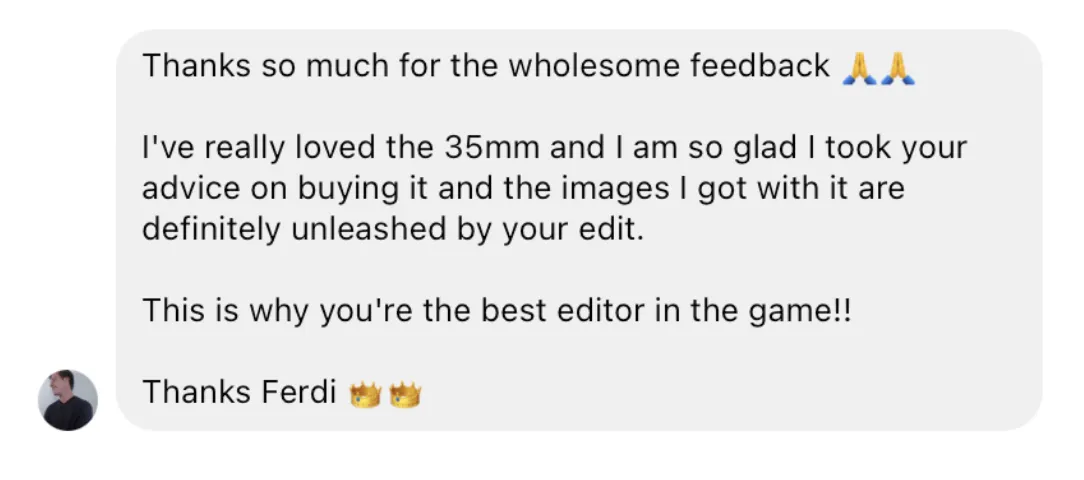 event photography course testimonial, mentorship program, andrew ferdinands, ferdi photography, event photography 101