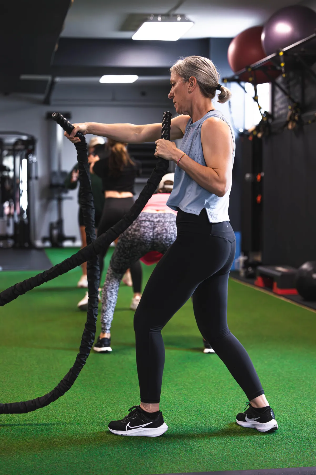 Client with Battle Ropes