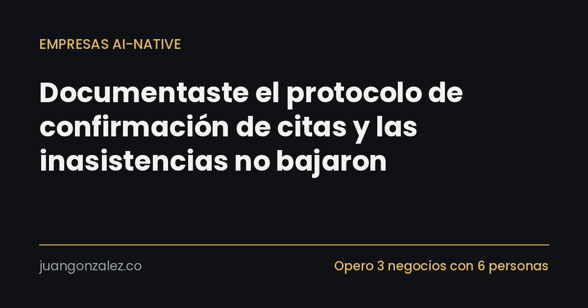 Documentaste el protocolo de confirmación de citas y las inasistencias no bajaron
