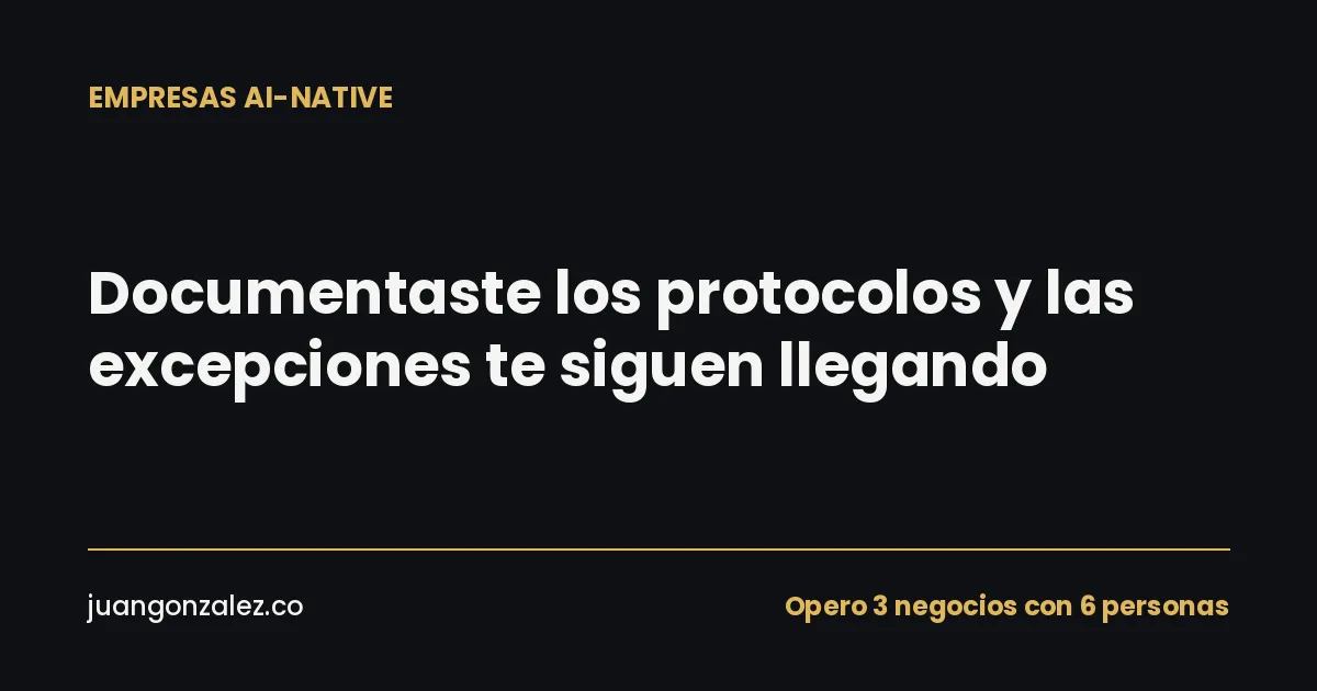 Documentaste los protocolos del despacho y las excepciones te las siguen mandando a ti
