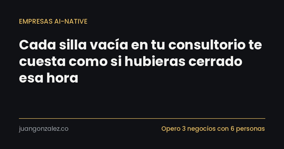 Cada silla vacía en tu consultorio te cuesta como si hubieras cerrado esa hora