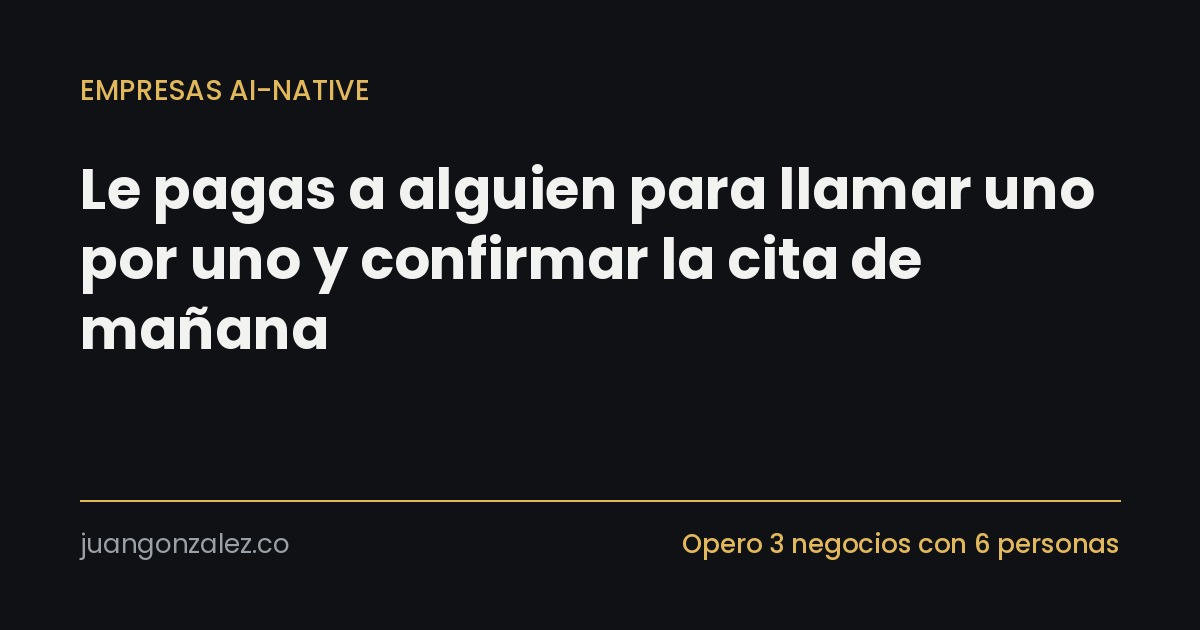 Le pagas a alguien para llamar uno por uno y confirmar la cita de mañana