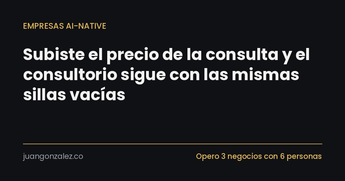 Subiste el precio de la consulta y el consultorio sigue con las mismas sillas vacías