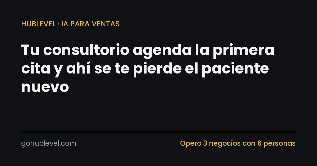 Tu consultorio agenda la primera cita y ahí se te pierde el paciente nuevo