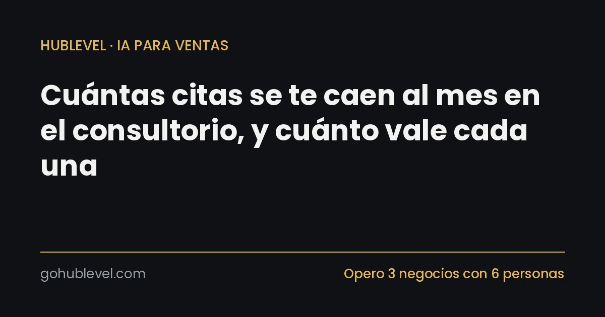 Cuántas citas se te caen al mes en el consultorio, y cuánto vale cada una