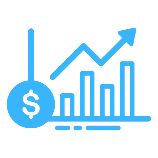 money graph with lines going higher to show increase ROI for advertising spend