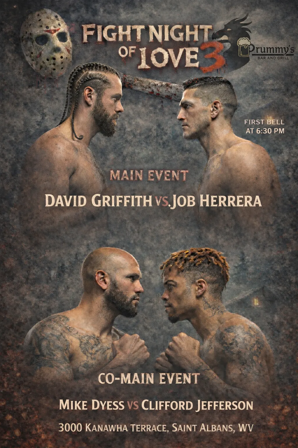 Promotional arena poster for the featured match CONNOR VALE vs. J. MARSH