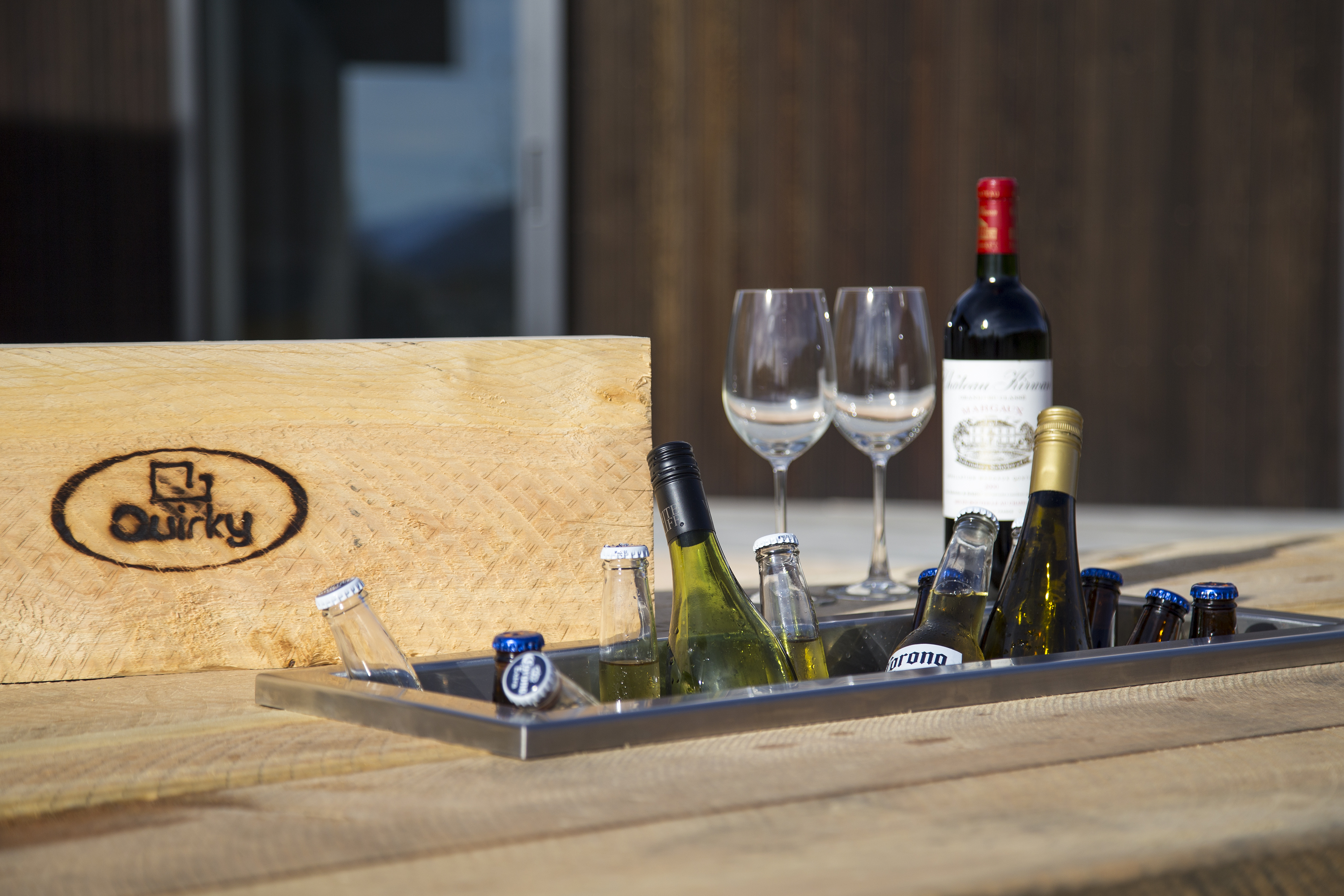 Integrated stainless steel ice chest and botanical planter box