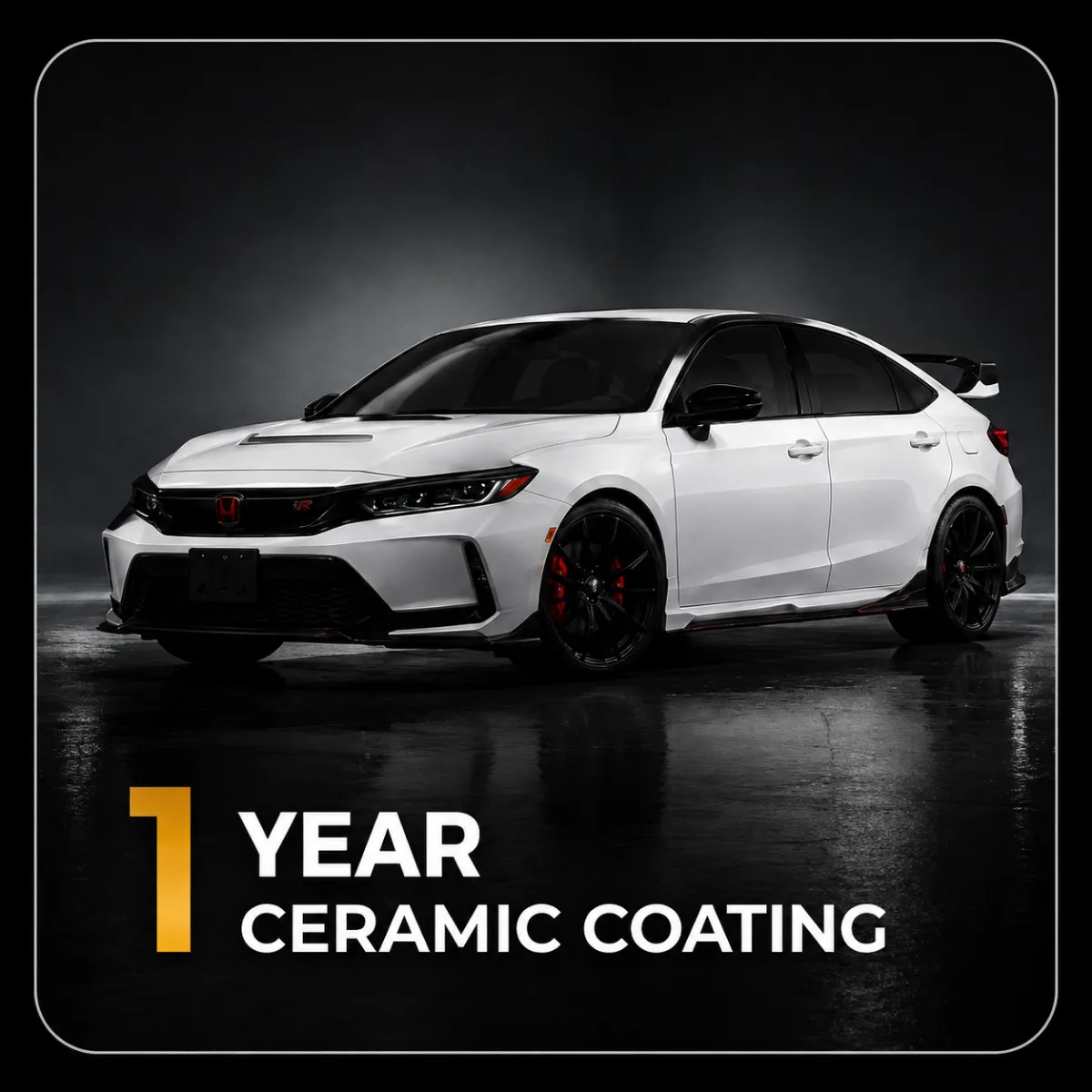 White car protected with a one-year ceramic coating