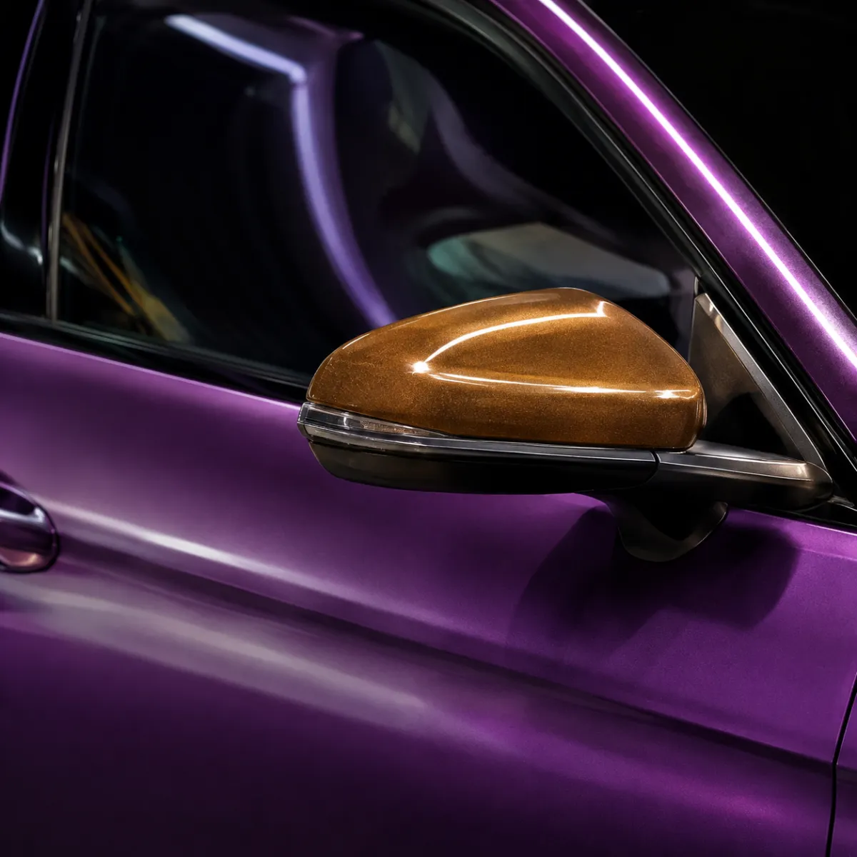 Purple car with custom color vinyl wrap
