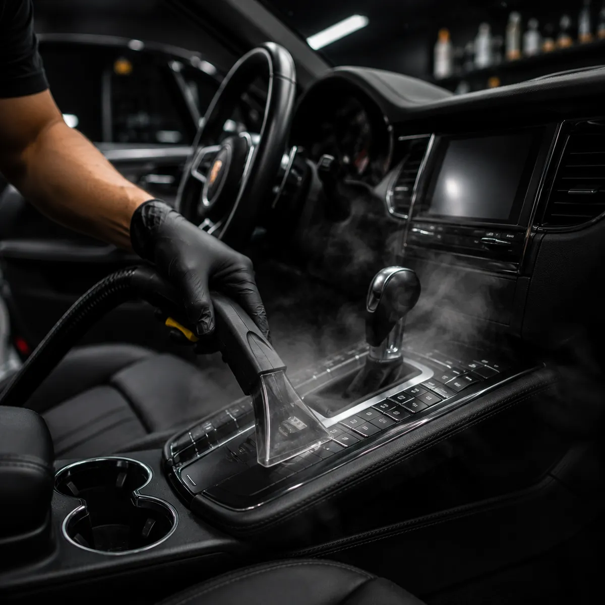 Professional deep cleaning of vehicle interior