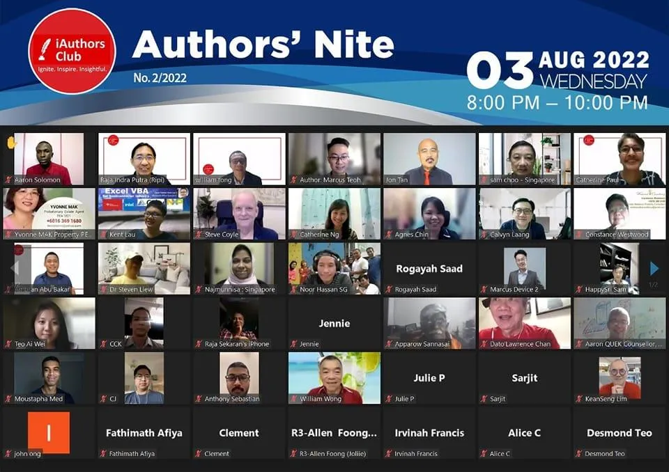 Marcus Teoh Conducted Book Marketing Webinar for iAuthors Club Members and Guests