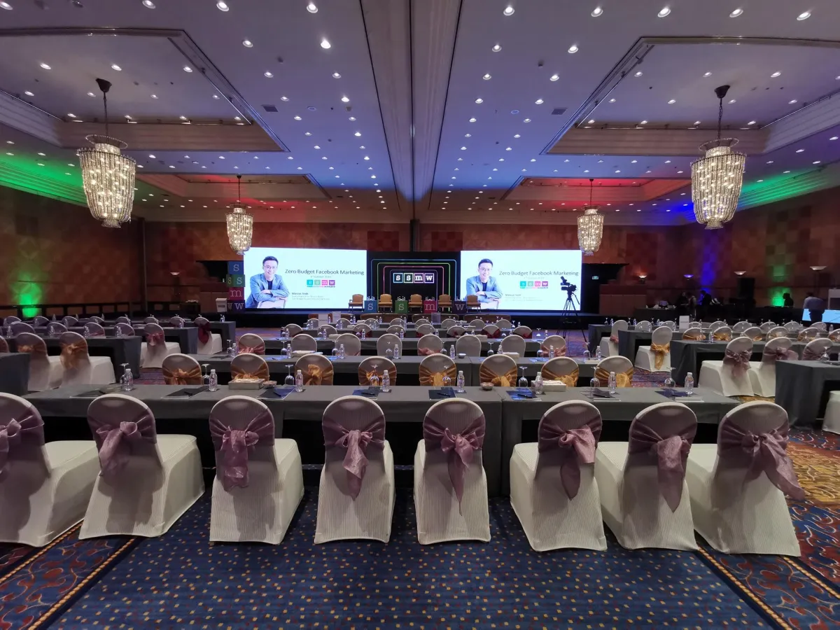 Saudi Social Media Week Stage in Hilton Hotel Jeddah prepared for Marcus Teoh's Talk