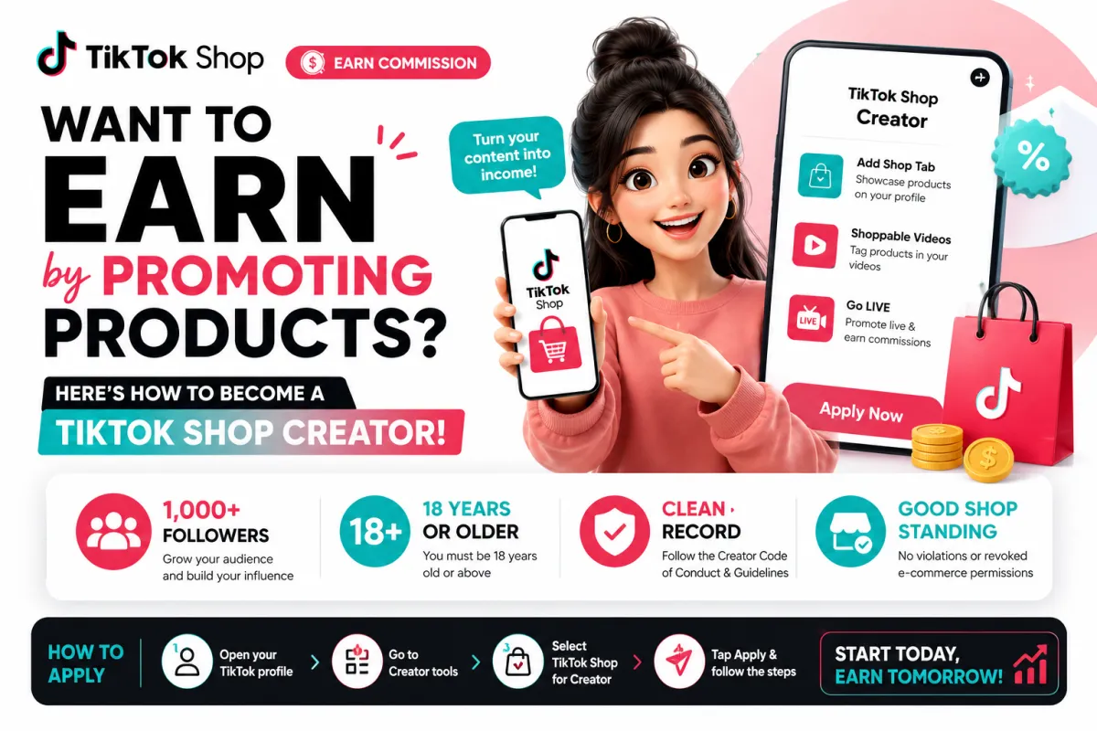 Want to Earn by Promoting Products? Become a TikTok Shop Creator