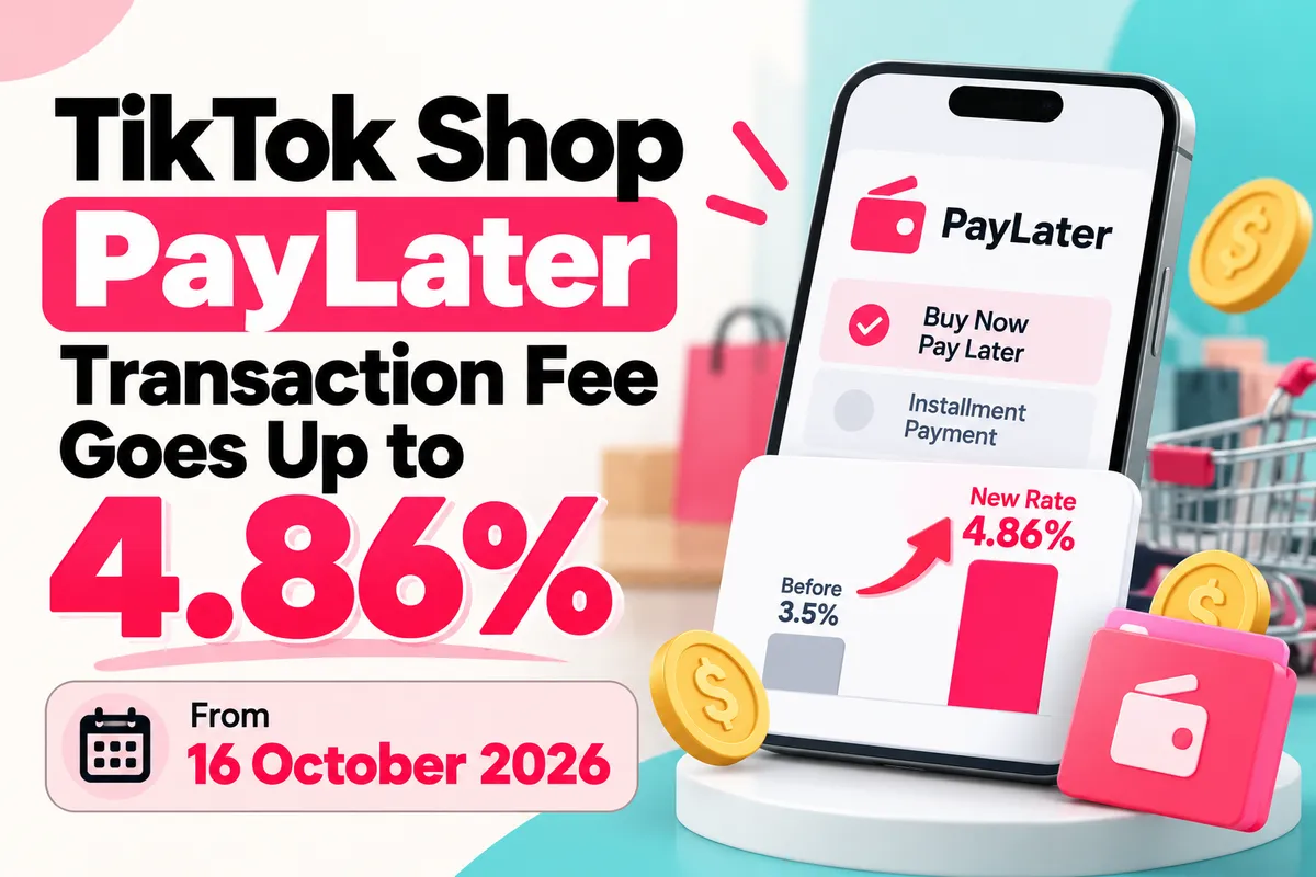 TikTok Shop PayLater Transaction Fee Goes Up to 4.86% From 16 October 2026